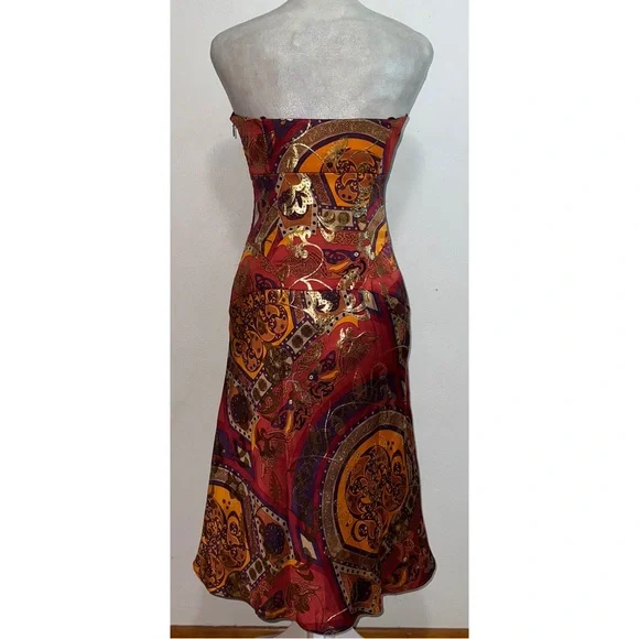 Y2K Nicole Miller Collection Silk Blend Strapless Dress - Picture 5 of 11